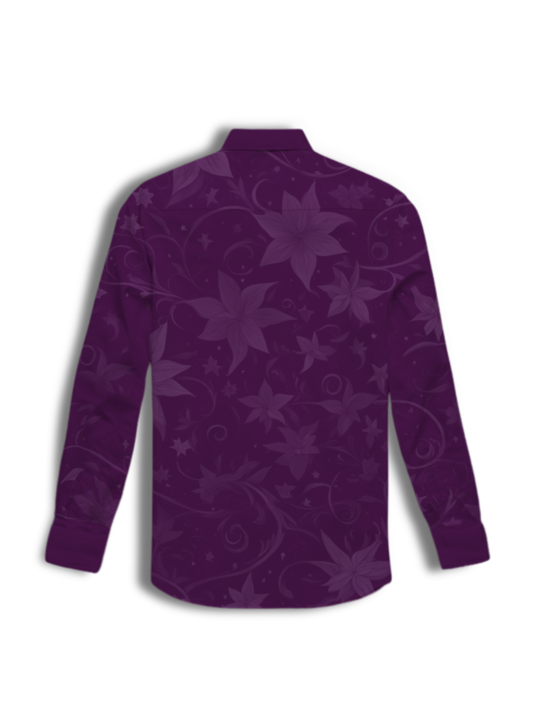 AI Imagined Purple Bloom of Love Men's Collar Shirt